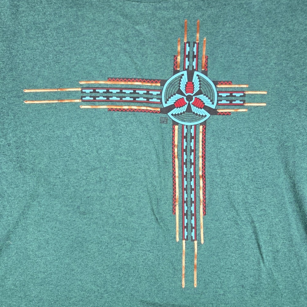 Vintage‎ 1989 (JFS) Southwestern Art Deco Metallic Single Stitch T-Shirt XXL VTG - Picture 2 of 11